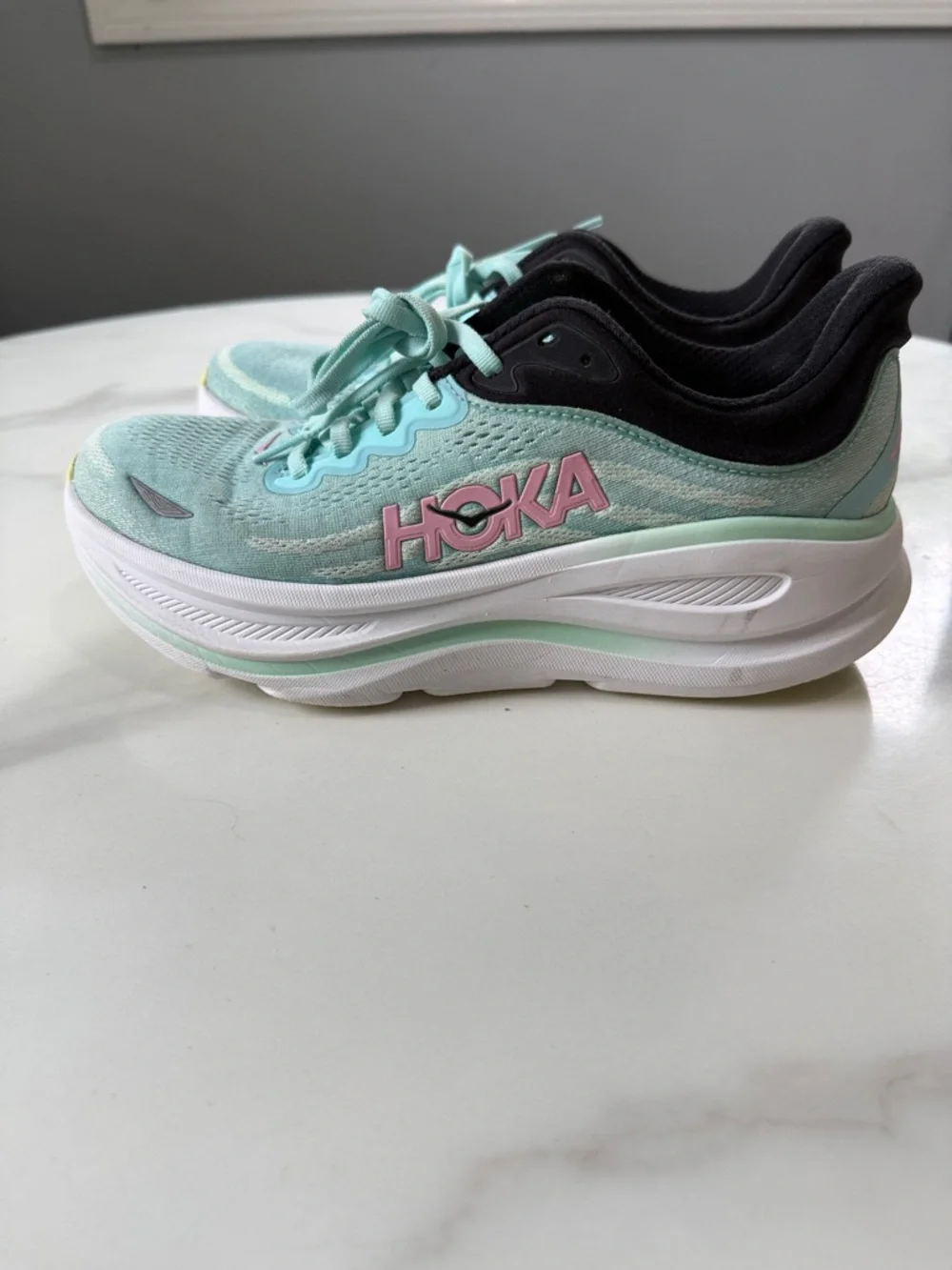 Hoka Women's Mint and Pink Road-Running Sneakers